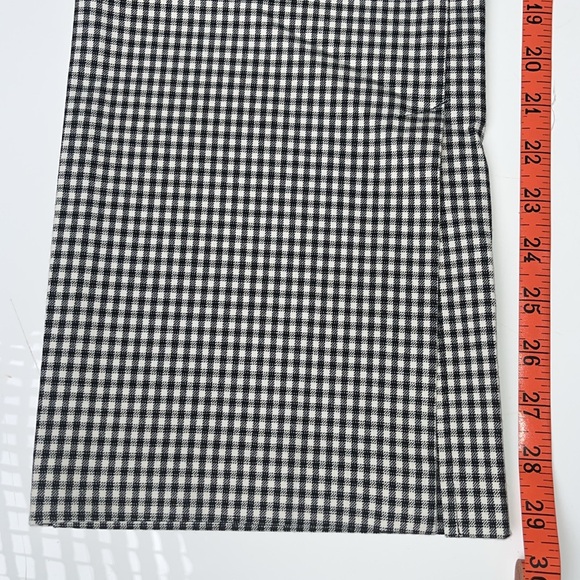 Nicole Miller Plaid Houndstooth Straight Leg Ankle Slit High-Rise Dress Pants 14 - Picture 9 of 10